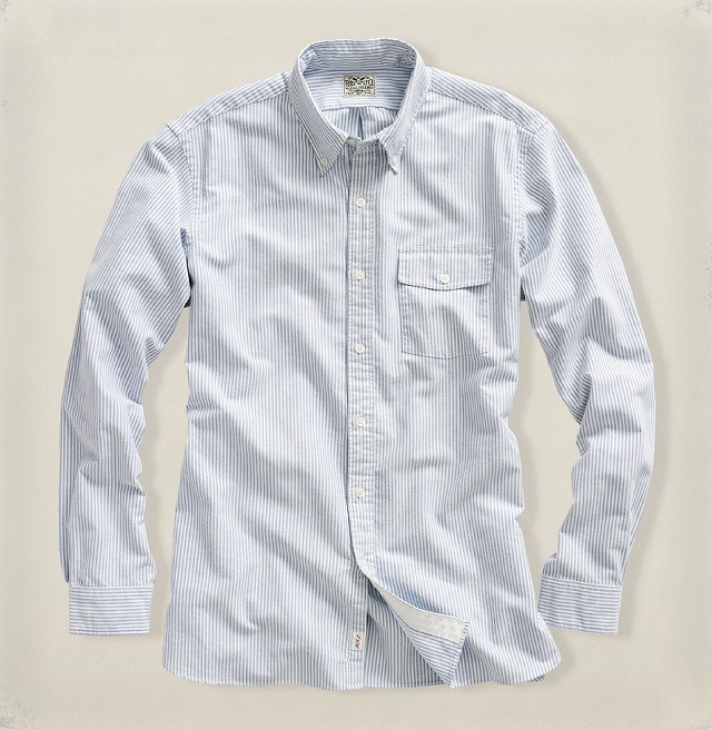 Striped Flapped-Pocket Oxford