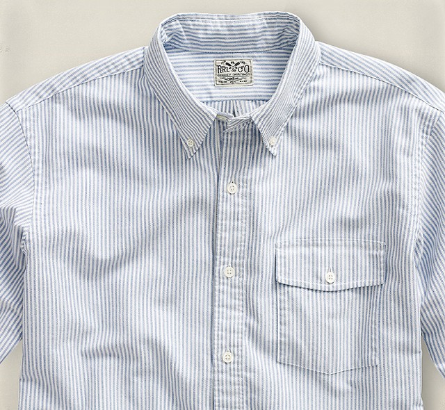 Striped Flapped-Pocket Oxford