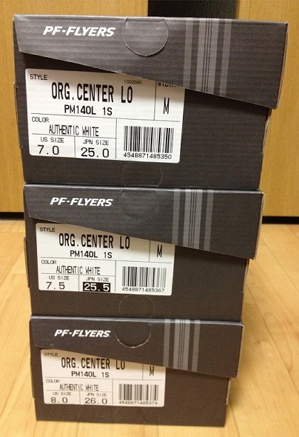 PF FLYERSスニーカーのサイズ感