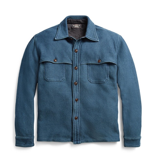 Indigo Cotton Twill Overshirt